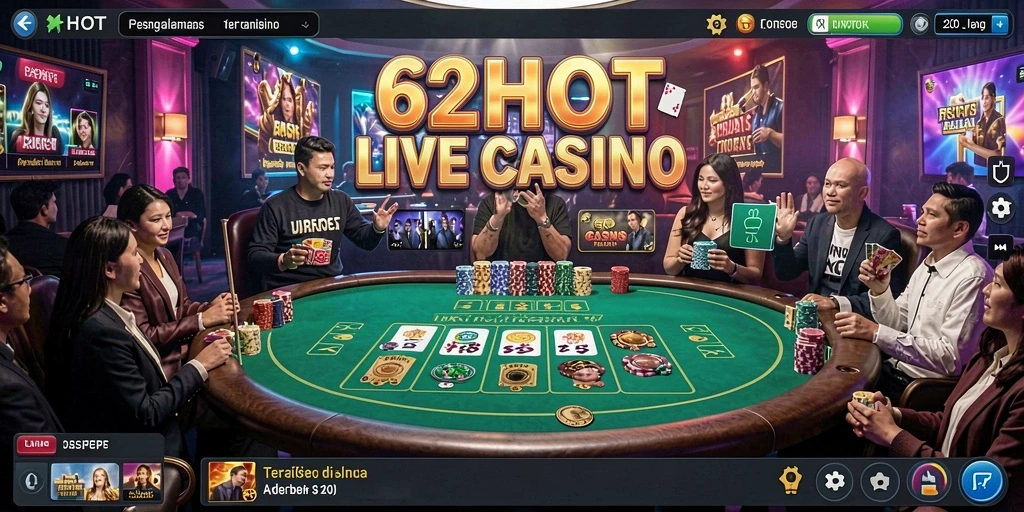 Tampilan gameplay Live Casino yang mengasyikkan di 62HOT.