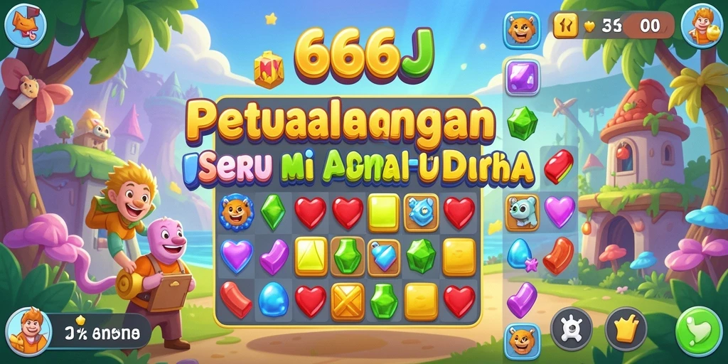 Tangkapan layar gameplay menampilkan tantangan mencocokkan item di 666J.