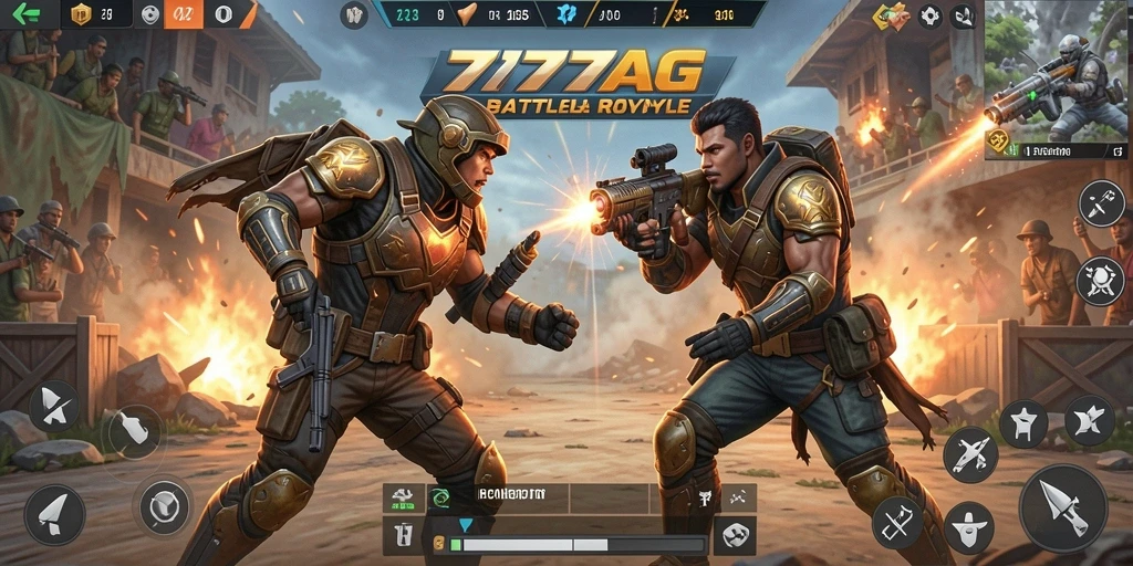 Gameplay intens di arena Battle Royale yang mendebarkan.