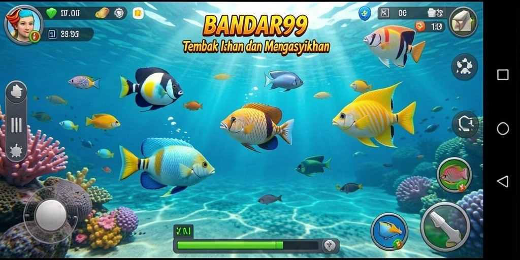 Screenshot BANDAR99 menampilkan efek tembakan ikan yang mengasyikkan.