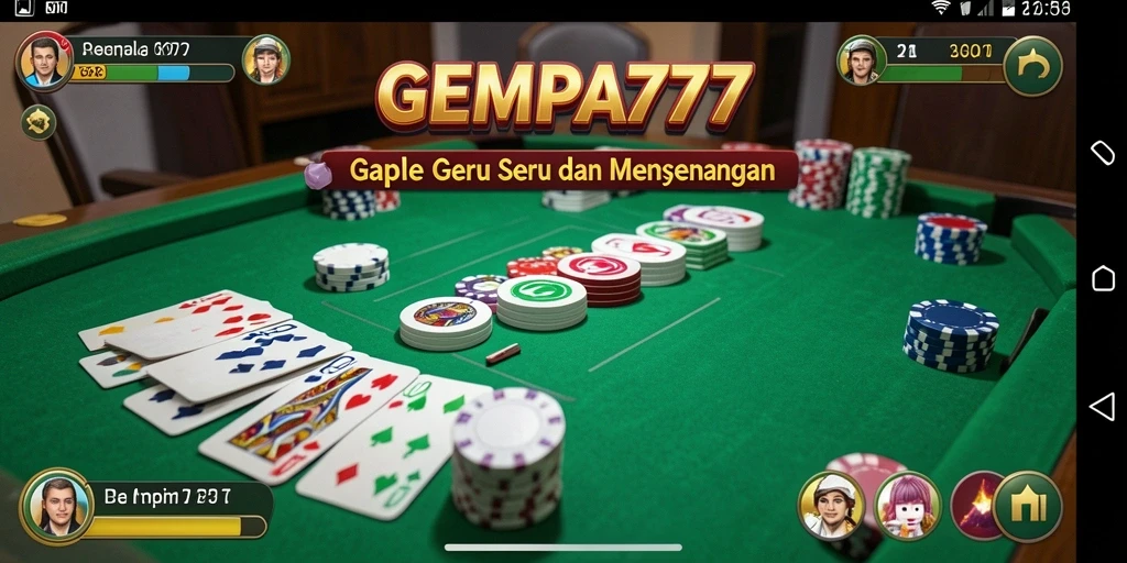Screenshot gameplay menunjukkan keseruan bermain Gaple di GEMPA777.
