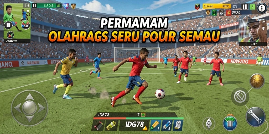 Tampilan gameplay seru dalam ID678 dengan aksi olahraga mendebarkan.