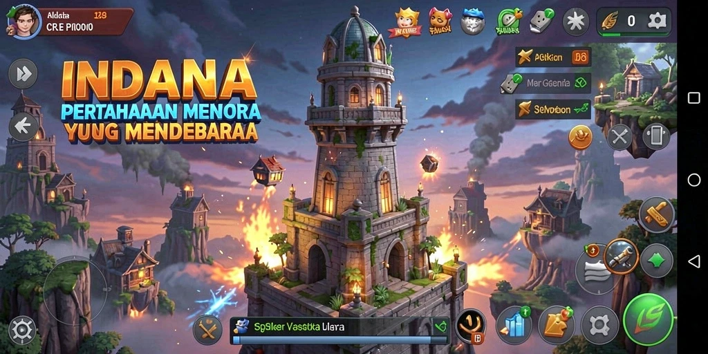 Gameplay INDAAA yang menegangkan dalam genre Tower Defense.
