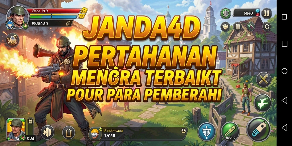 Tampilan gameplay JANDA4D dengan menara dan peta yang dinamis.