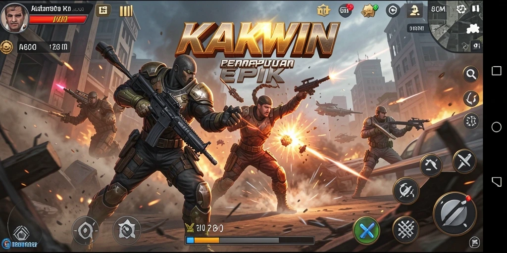Screenshot KAKWIN menampilkan aksi seru dan gameplay dinamis.