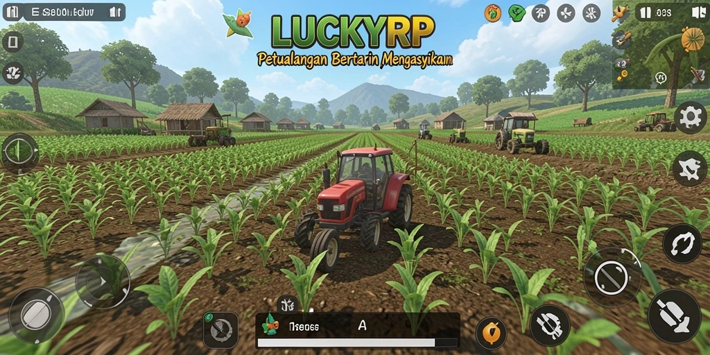 Tampilan gameplay LUCKYRP yang menyenangkan saat bertani.