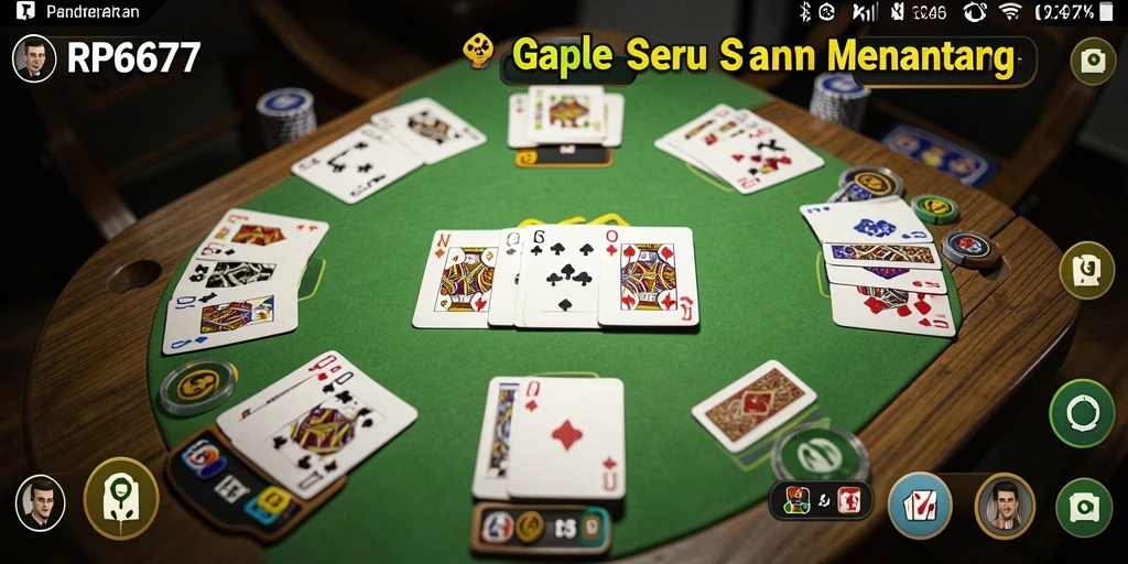 Tampilan gameplay seru permainan Gaple di RP6677.