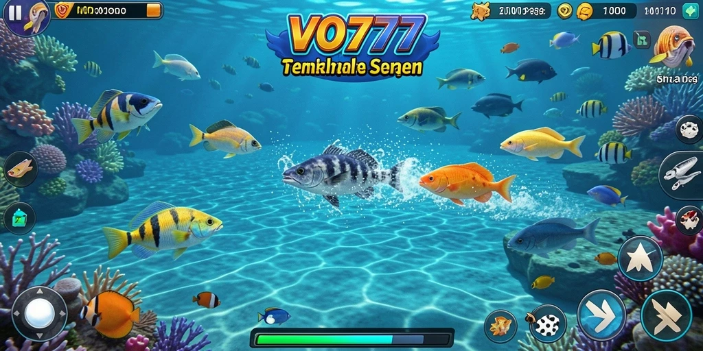 Screenshot gameplay VO777 menampilkan keseruan berburu ikan.